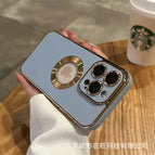 Hollow leather pattern-far peak Blue / iPhone 14promax