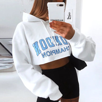 Women's Hooded Crop Sweatshirt