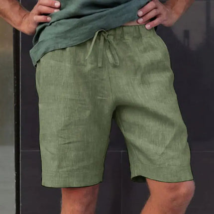 Summer Men's Loose Solid Color Five-Point Casual Short