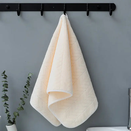 Thick Coral Fleece Face Towel with Custom Embroidery