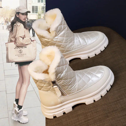Women's Waterproof Plus Velvet Warm Short Martin Boots