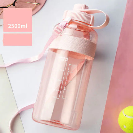 Large Capacity Outdoor Plastic Straw Sports Water Bottle
