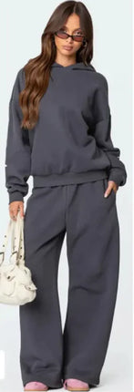 Women's Fleece-Lined Sports Hoodie Set