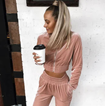 Fleece Cotton Women's Hoodie Set