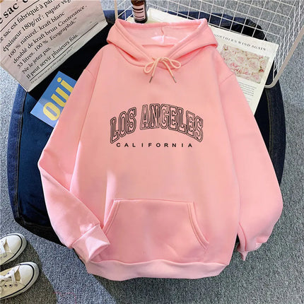Los Angeles Letter Print Women's Hoodie Pullover