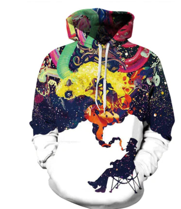 3D Hoodie with Stargazing Digital Print (Long Sleeve)