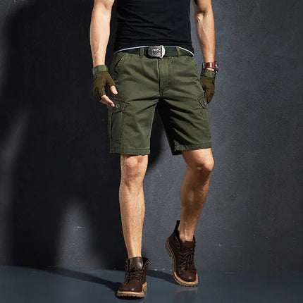 Men's Solid Color Loose Fit Five-Point Casual Shorts