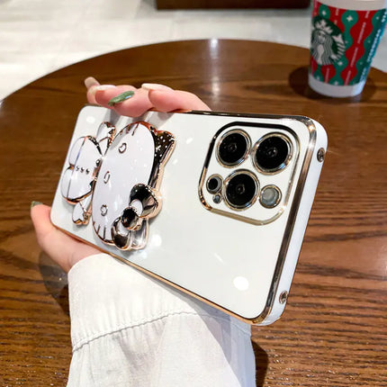 Cat Stand Makeup Mirror Case for iPhone 15/14 Pro Max