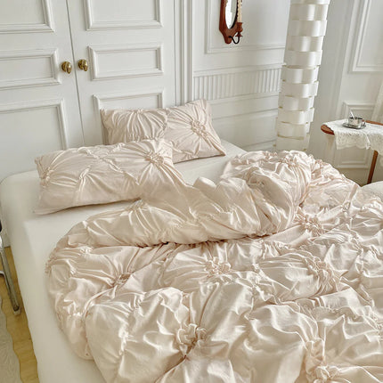 Bedding Set with Solid Color 3D Design