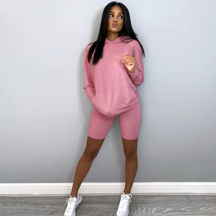 Women's Casual Summer Hoodie and Shorts Set