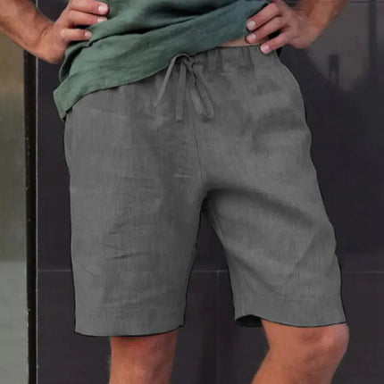 Summer Men's Loose Solid Color Five-Point Casual Short