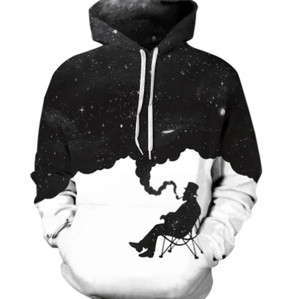 3D Hoodie with Stargazing Digital Print (Long Sleeve)