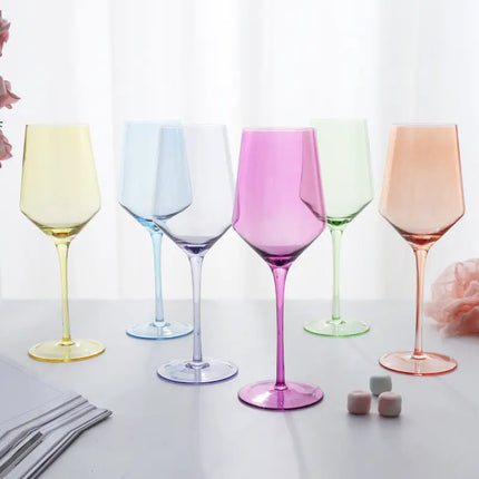 Colorful Lead-free Crystal Red Wine Glass for Banquets