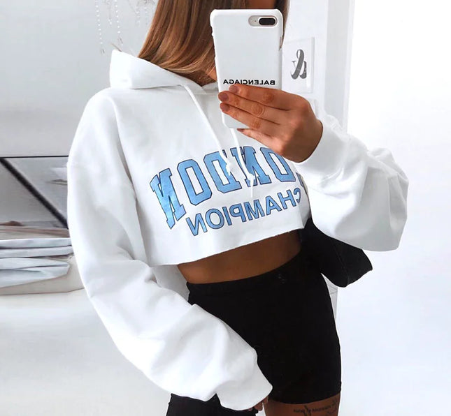 Women's Hooded Crop Sweatshirt