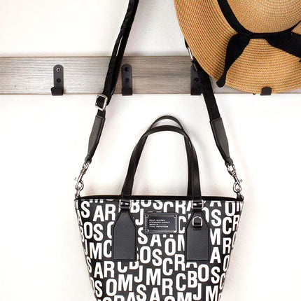 Marc Jacobs Small Monogram Print Leather Tote Crossbody Bag