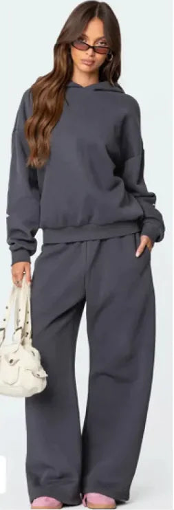 Women's Fleece-Lined Sports Hoodie Set