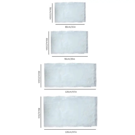 1pc Fluffy White Faux Fur Bedroom Floor Mat