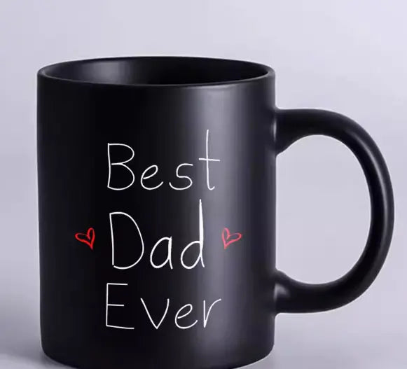 Best Dad Ever 11oz Black Ceramic Coffee Mug (Single)