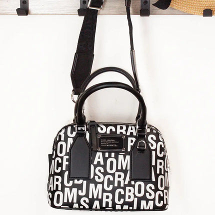Marc Jacobs Small Monogram Leather Dome Satchel Crossbody Bag