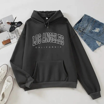 Los Angeles Letter Print Women's Hoodie Pullover
