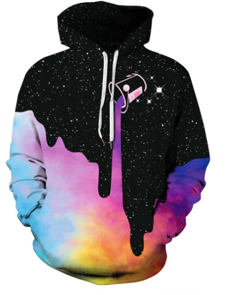 3D Hoodie with Stargazing Digital Print (Long Sleeve)
