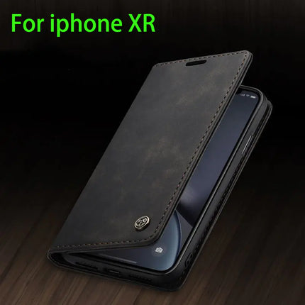 Luxury Matte Magnetic Flip Case for iPhone XR