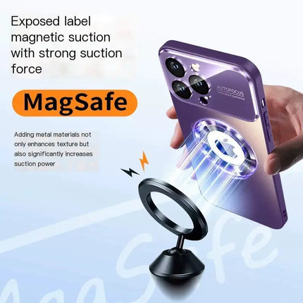 Frosted Glass Magnetic Phone Case for iPhone 15/14 Pro Max