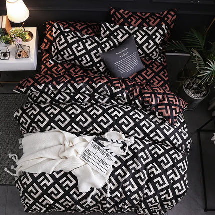 Cross-Border Home Textiles Bedding Set with Duvet & Pillow