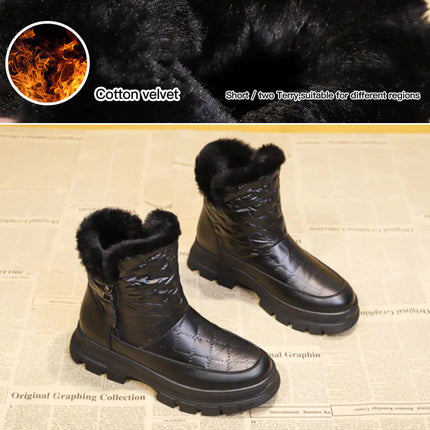 Women's Waterproof Plus Velvet Warm Short Martin Boots