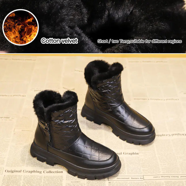 Women's Waterproof Plus Velvet Warm Short Martin Boots