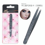 Flat mouth eyebrow clip color card (gray black)