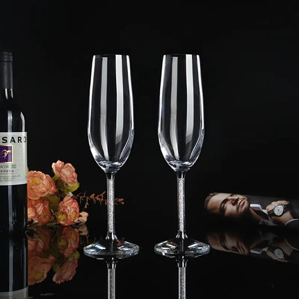 2pcs Imitation Golden Leaf Lead-free Crystal Glasses