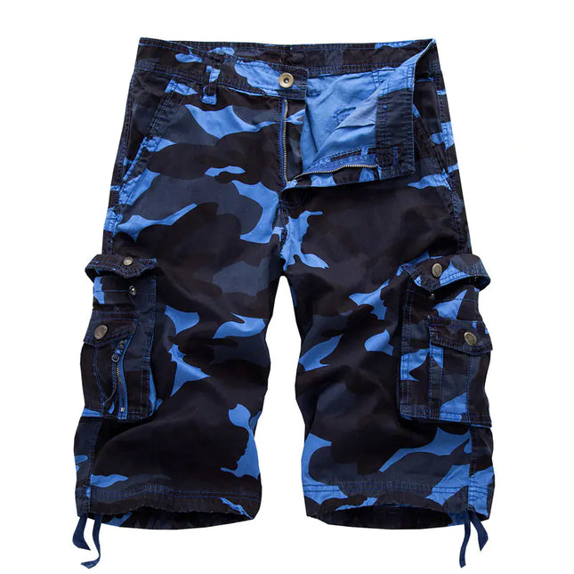 Camo Print Knee-Length Cargo Shorts