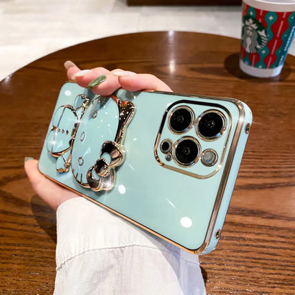 Cat Stand Makeup Mirror Case for iPhone 15/14 Pro Max
