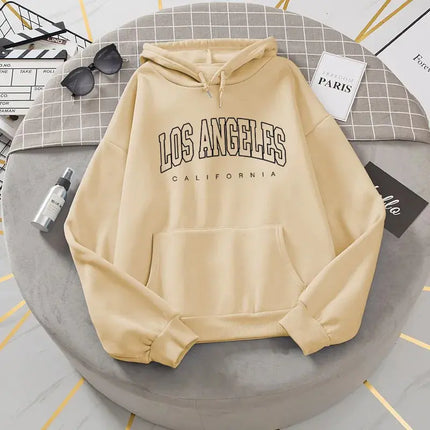 Los Angeles Letter Print Women's Hoodie Pullover