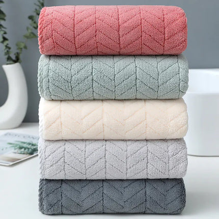 Thick Coral Fleece Face Towel with Custom Embroidery
