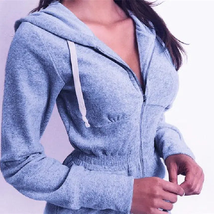 New Women's Hoodie Knit Jumpsuit with Shorts