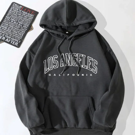 Los Angeles Letter Print Women's Hoodie Pullover
