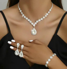 Women's Three-Piece Jewelry Set: Necklace, Earrings, Bracelet
