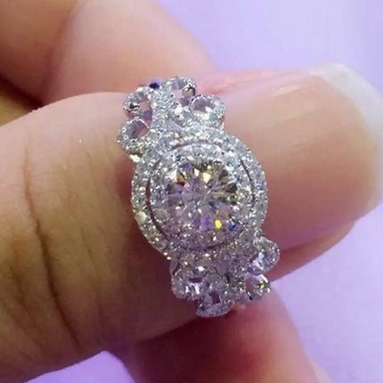 Huitan Women's Wedding Rings with Cubic Zirconia (One Set)
