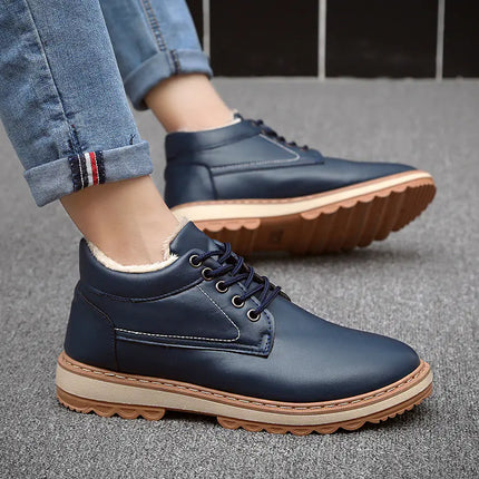 Waterproof High-Top Men's Shoes with Insulation