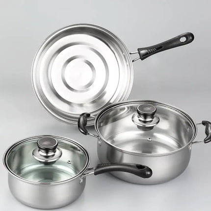 Three-Piece Stainless Steel Kitchenware Set Combo