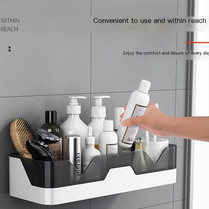 Bathroom Wall-Mounted Storage Rack with Suction Cups