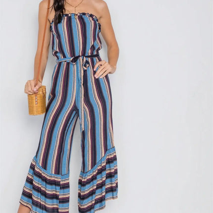 Stripe Jumpsuit -Blue