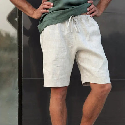 Summer Men's Loose Solid Color Five-Point Casual Short