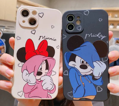 Cartoon Mickey & Minnie Phone Case for iPhone 13/14 Pro