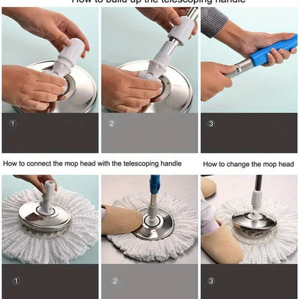 360° Rotating Microfiber Spin Mop Replacement Head