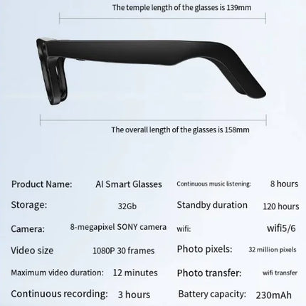 AI Camera Smart Glasses
