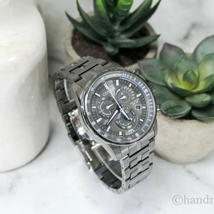 Citizen (AT4127-52H) Eco Drive Mens PCAT Gunmetal Stainless Steel Bracelet Watch