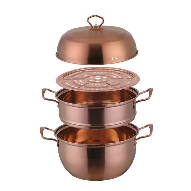 Large-Capacity Double-Layer Stainless Steel Steamer